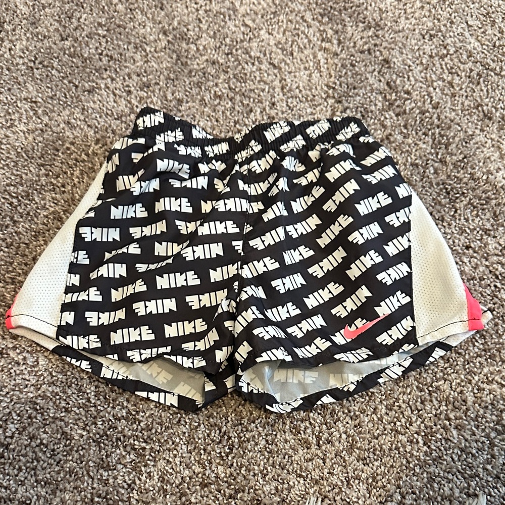 Nike Dri-fit Kids Black and White Patterned Shorts